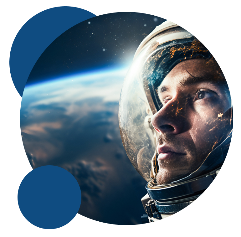 trabalhe conosco astronauta vendo o universo